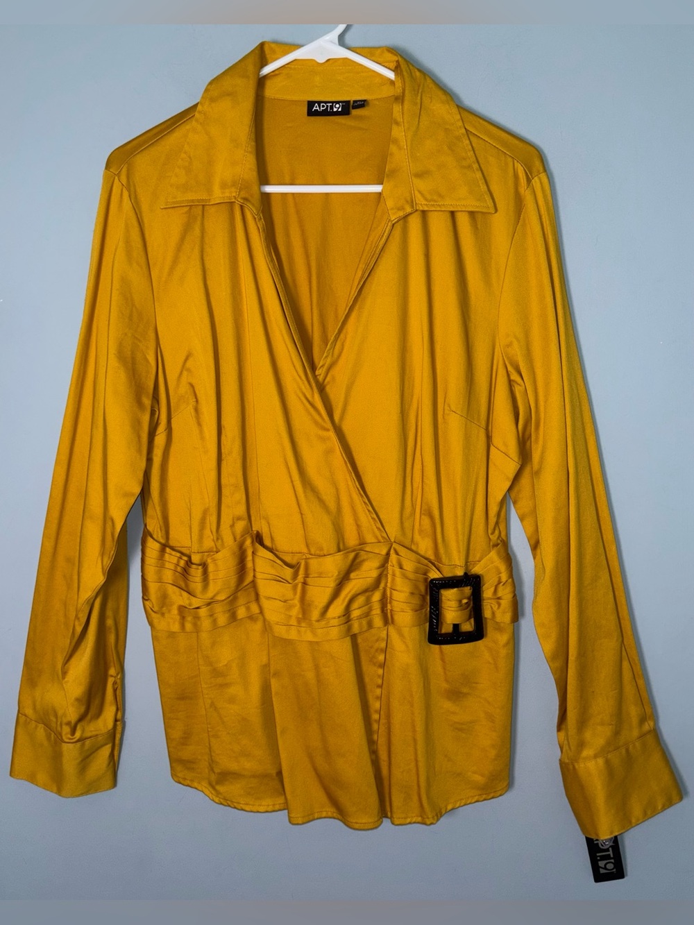 Apt. 9 Women’s XL Mustard Yellow Wrap-Style Shirt Jacket with Buckle